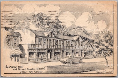Postcard Jasper Park Alberta c1962 Astoria Hotel Pyramid Mountain Edward Goodal