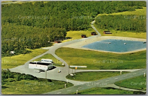 Postcard Red Jacket Saskatchewan c1976 Bri-Ma-Del Park Camping Resort Shell Gas