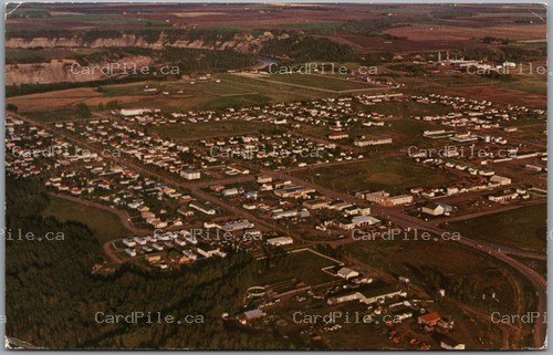 Postcard Devon Alberta c1948 Aerial View Model Town Leduc Oilfield