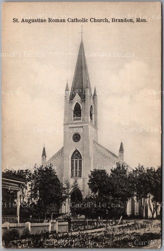 Postcard Brandon Manitoba St. Augustine Roman Catholic Church