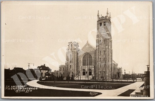Postcard RPPC Moose Jaw Saskatchewan St Andrews Presbyterian Church Sutton Photo