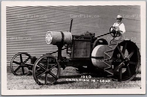 Postcard RPPC Medicine Hat Alberta c1920 Canadian 14-28HP Tractor
