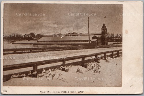 Postcard Stratford Ontario c1900s Skating Rink Perth County by Knowles