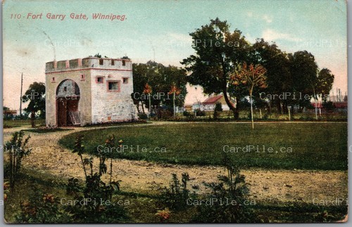 Postcard Winnipeg Manitoba c1906 Fort Garry Gate Scenic View to Vittoria Quebec