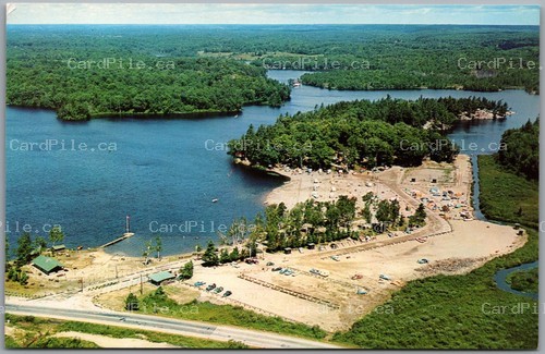 Postcard Oaster Lake Provincial Park Parry Sound Ontario c1960s Aerial View