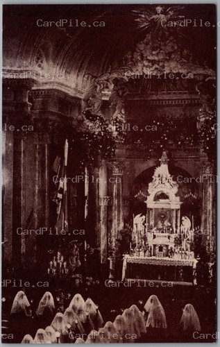 Postcard Quebec City c1910s Sanctuary of Perpetual Adoration Church Interior