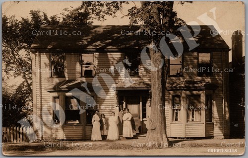 RPPC c1910s Southern African American Family Standing by House to Portland Maine