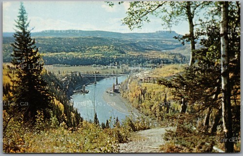 Postcard East Pine British Columbia c1962 East Pine Bridge John Hart Highway