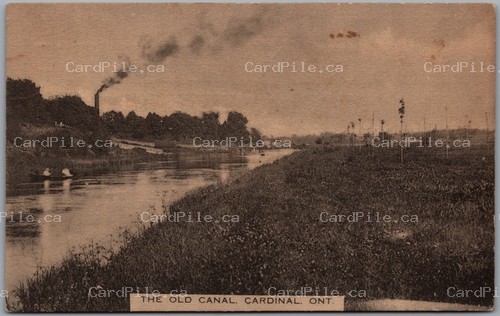 Postcard Cardinal Ontario 1918 The Old Canal Scenic River View to Camborne
