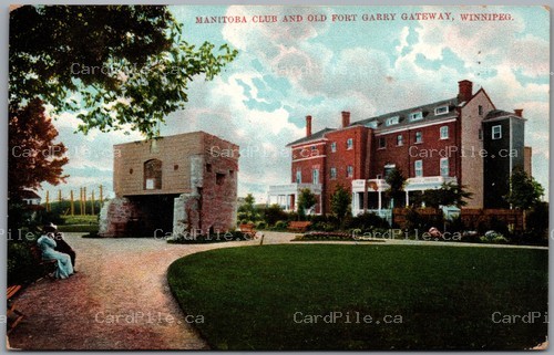 Postcard Winnipeg Manitoba 1907 Club Old Fort Garry Gateway to Cold Springs ONT
