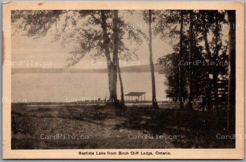 Postcard Baptiste Lake Ontario 1920s Birch Cliff Lodge Scenic Lake View Bancroft