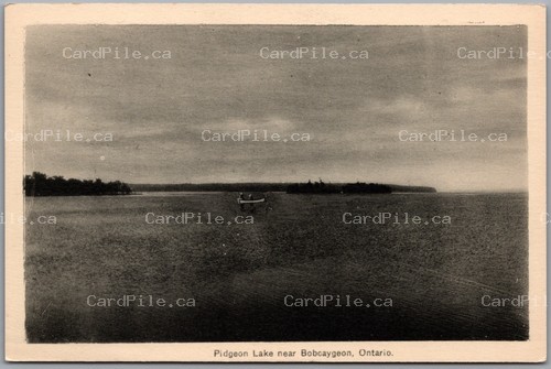 Postcard Bobcaygeon Ontario c1920s Pigeon Lake Boat Scenic View Kawartha Lakes
