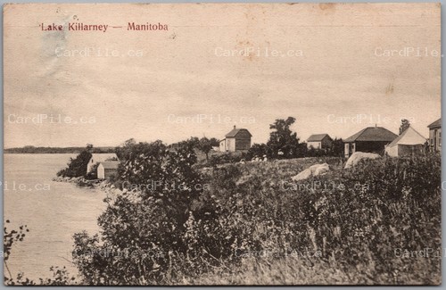 Postcard Killarney Manitoba c1906 Lake Killarney Cottages Shore View Copp Clarke
