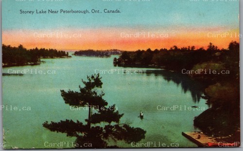 Postcard Stoney Lake Ontario c1910s Sunset Scenic View Near Peterborough