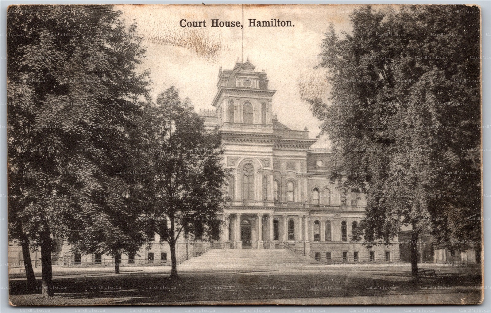 Postcard Hamilton Ontario c1907 Court House Split Ring Cancel Rannoch ONT
