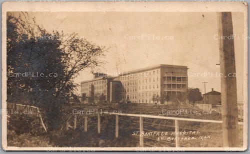 Postcard RPPC St. Boniface Manitoba c1907 St. Boniface Hospital to Cold Springs
