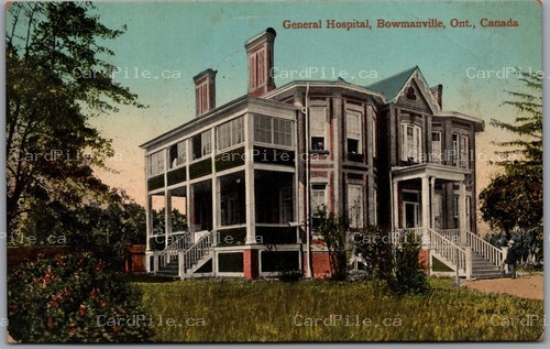 Postcard Bowmanville Ontario c1910s General Hospital Durham County as is