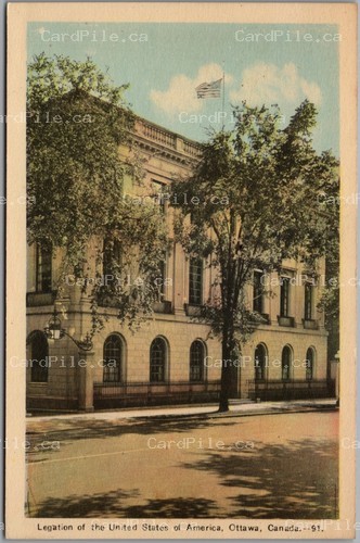 Postcard Ottawa Ontario c1930s Legation of the United States of America
