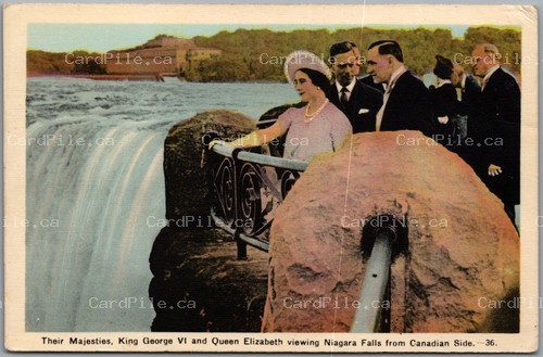 Postcard Niagara Falls Ontario c1939 Their Majesties Royal Tour Canadian Side