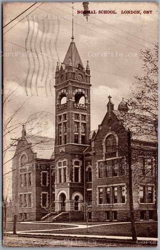Postcard London Ontario 1907 Normal School Private Post Card to Ingersoll