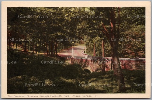 Postcard Ottawa Ontario c1930s Dominion Driveway Through Rockcliffe Park