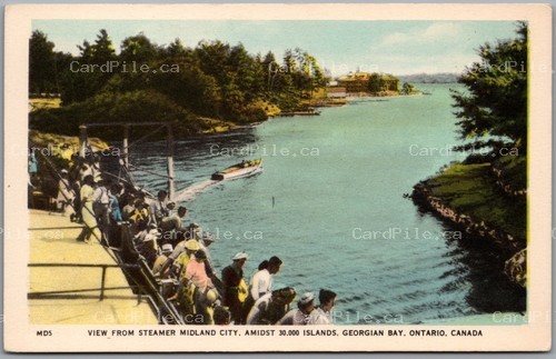 Postcard Georgian Bay Ontario c1930s View From Steamer Midland City 30000