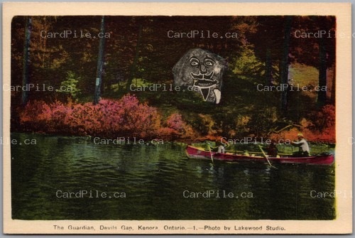 Postcard Kenora Ontario c1930s The Guardian Devils Gap Canoe Lake Scene
