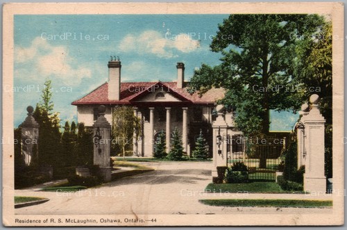 Postcard Oshawa Ontario c1930s Residence of R. S. McLaughlin Durham County