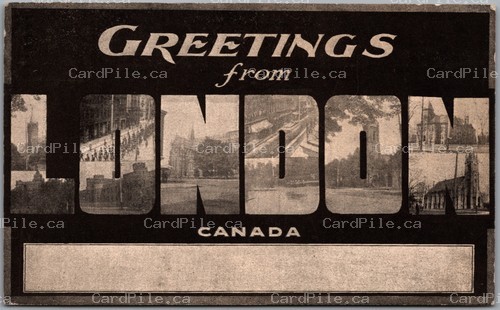 Postcard London Ontario c1907 Large Letter Greetings from London Multi View