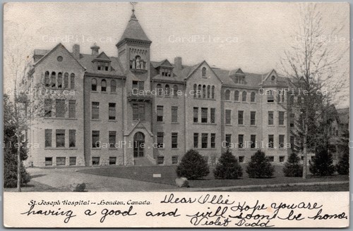 Postcard London Ontario 1905 St. Joseph Hospital CDS RPO Cancel Early View
