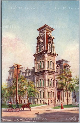Postcard Ottawa Ontario c1905 City Hall Boer War Monument Tuck Oilette
