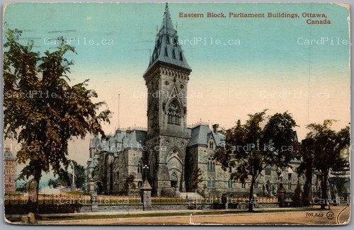Postcard Ottawa Ontario c1917 Eastern Block Parliament Buildings *as is*