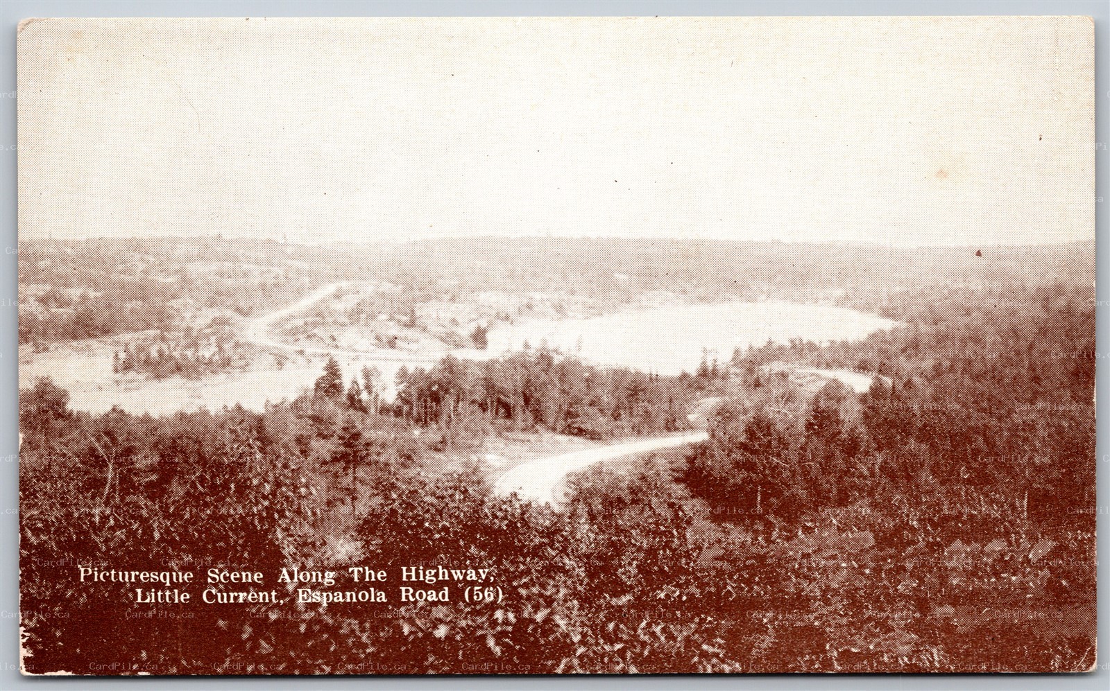 Postcard Little Current Ontario Picturesque Scene Along The Highway Espanola Rd.