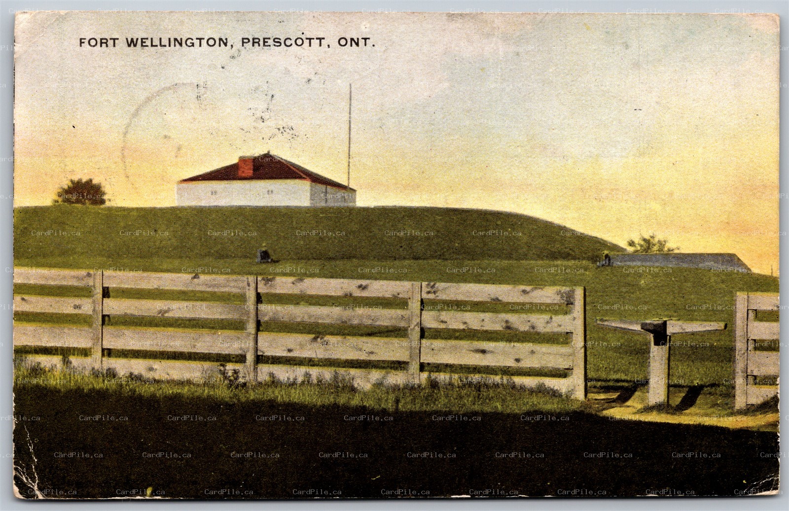 Postcard Prescott Ontario c1909 Fort Wellington RPO Cancel Montreal Toronto GTRY