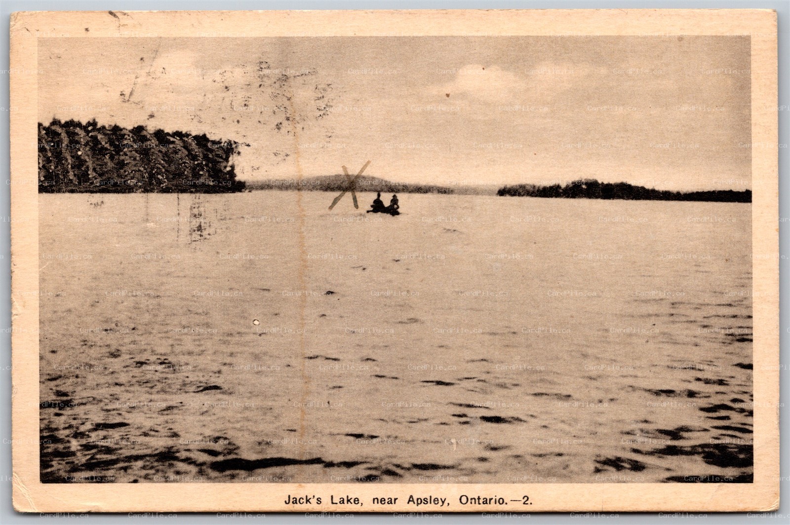 Postcard Apsley Ontario c1942 Jacks Lake Scenic View Split Ring Cancel by PECO