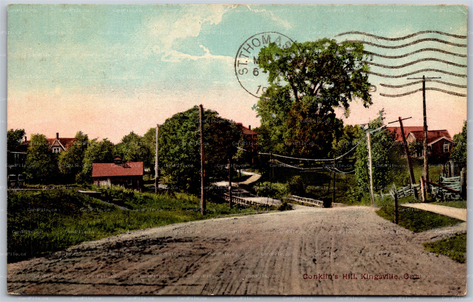 Postcard Kingsville Ontario c1907 Conklin's Hill Split Ring Coatsworth Station