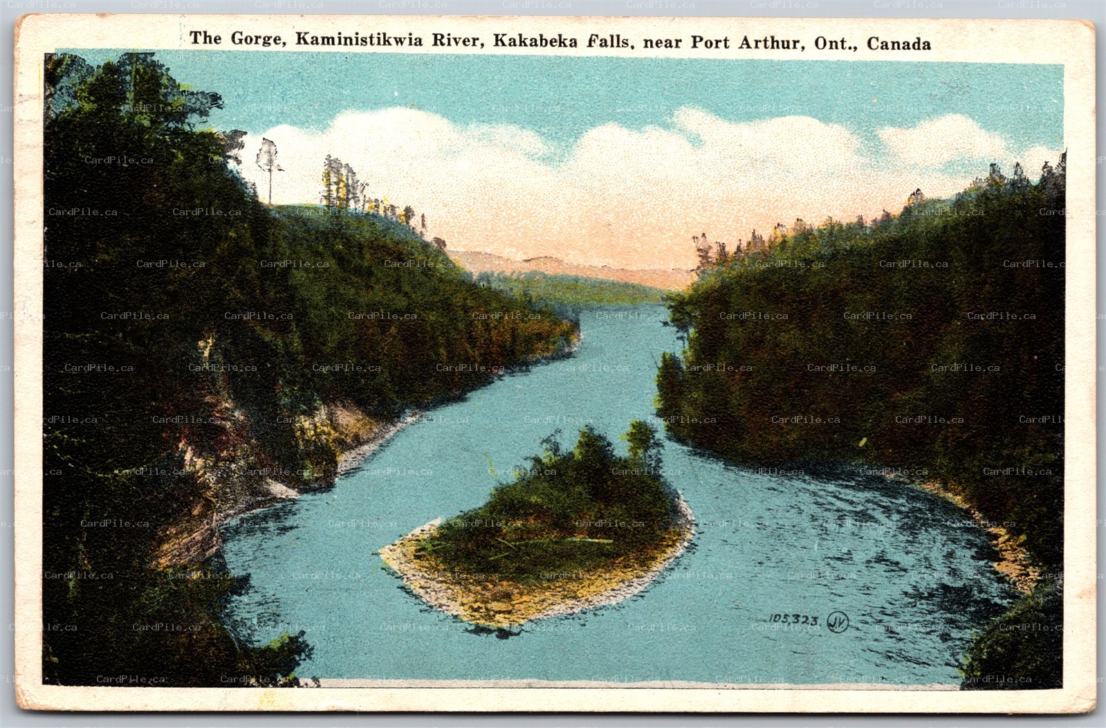 Postcard Kakabeka Falls Ontario c1923 The Gorge Kaministikwia River Port Arthur