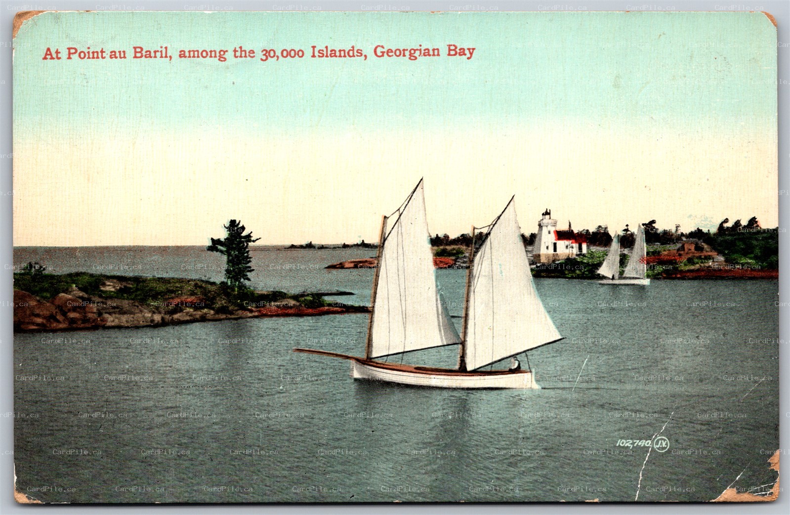 Postcard Point Au Baril Ontario 1910 Among The 30,000 Islands Georgian Bay Boats