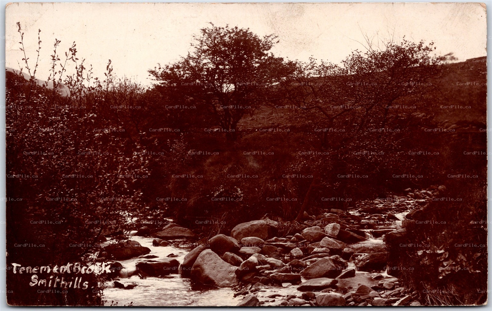 Postcard RPPC c1910s Bolton Lancashire Smithills Tenement Brook