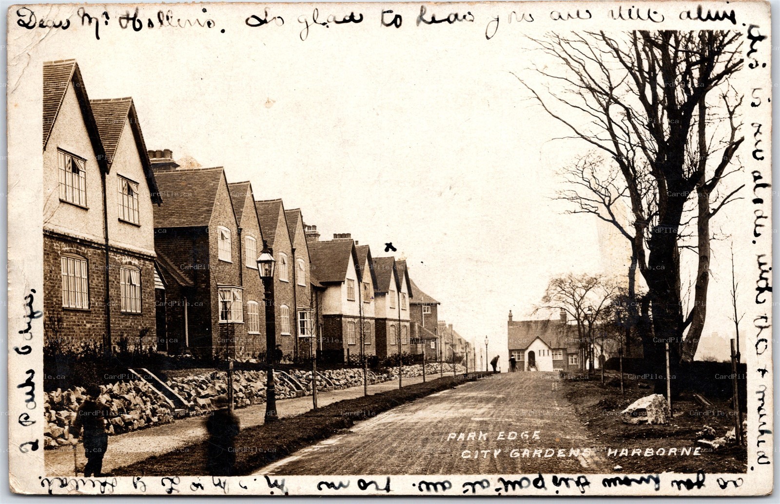 Postcard RPPC c1912 Harborne Birmingham Park Edge City Gardens