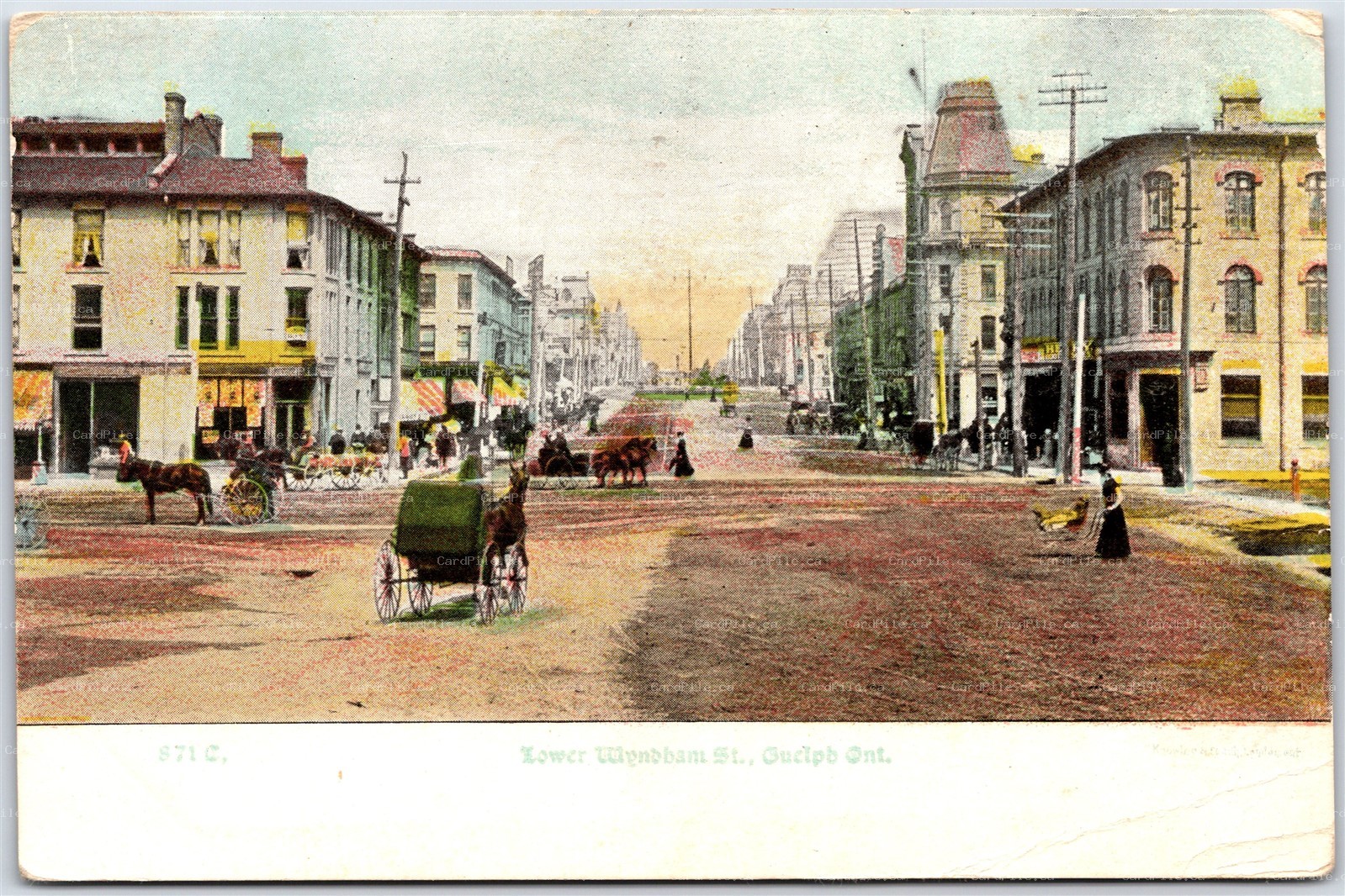 Postcard Guelph Ontario c1912 Lower Wyndham St. by Knowles