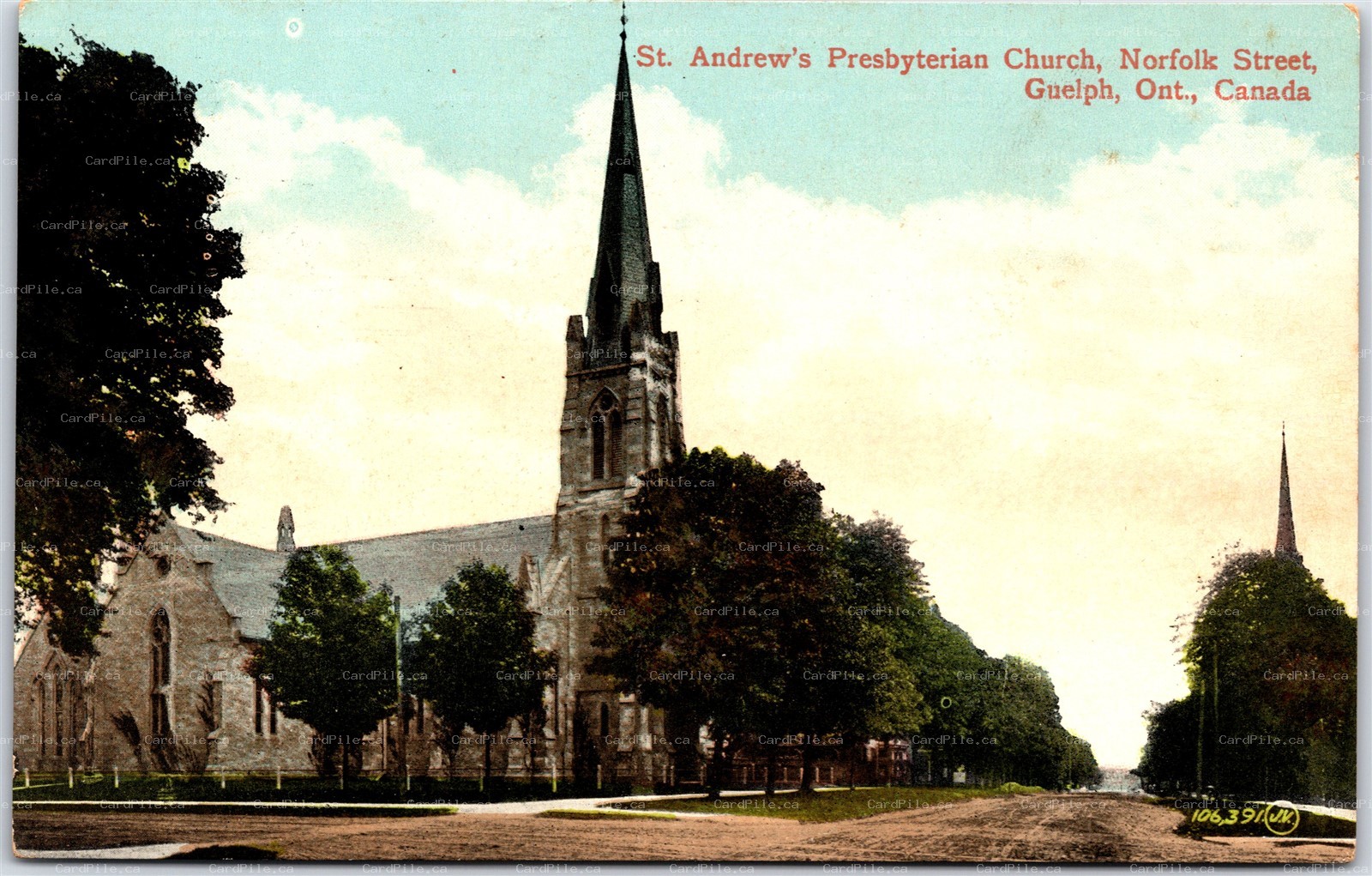 Postcard Guelph Ontario c1910s St. Andrew's Presbyterian Church Norfolk Street