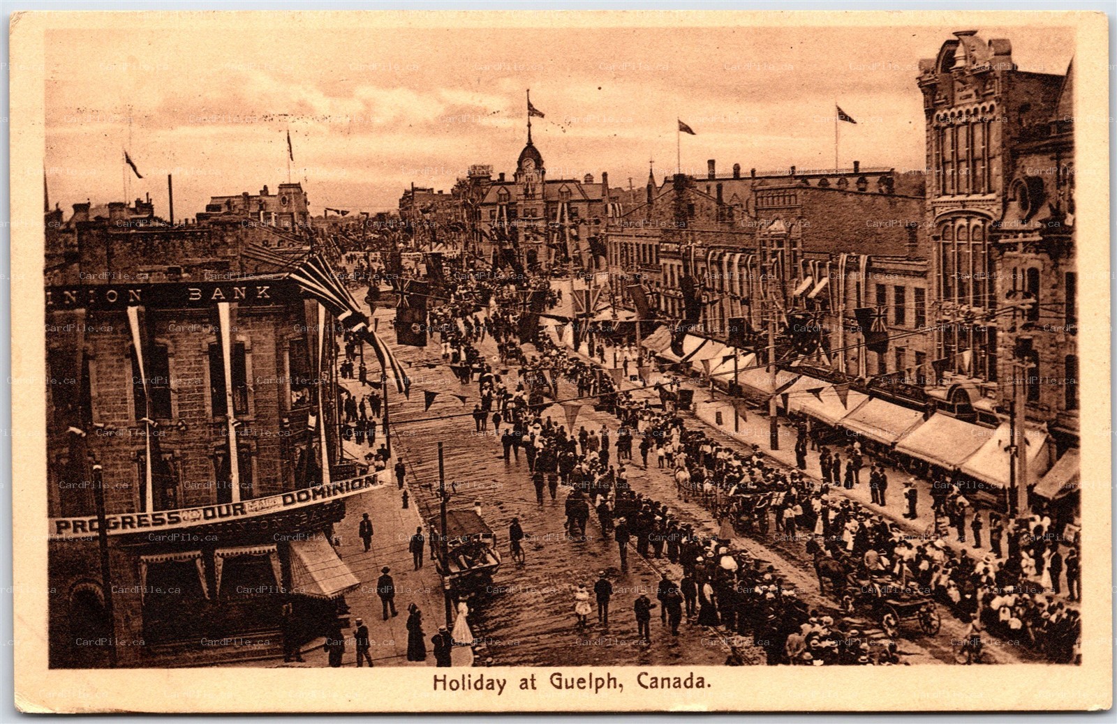 Postcard Guelph Ontario c1913 Holiday Old Home Week Parade Slogan Cancel by ISC