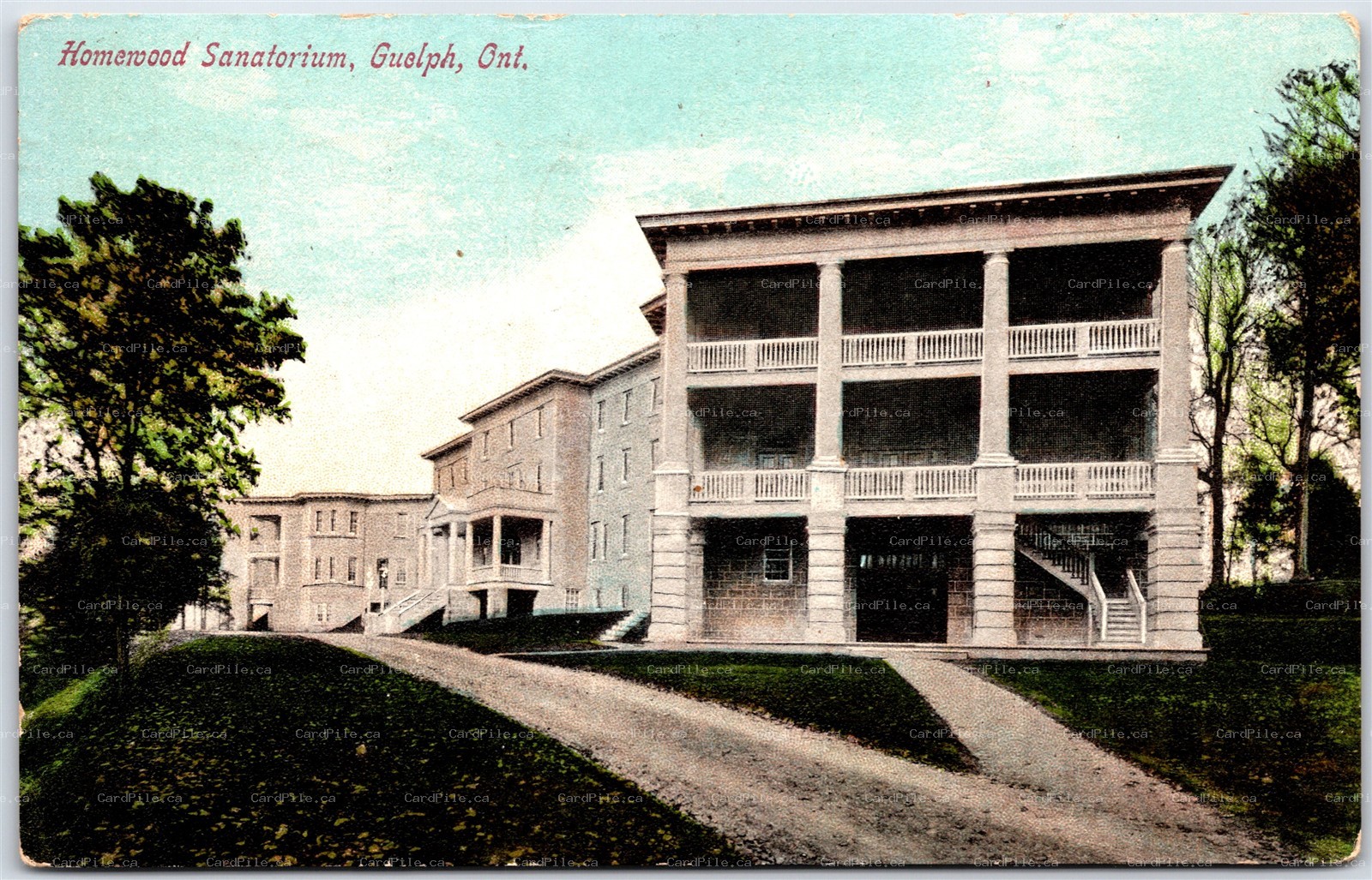 Postcard Guelph Ontario c1909 Homewood Sanatorium by Water Bros