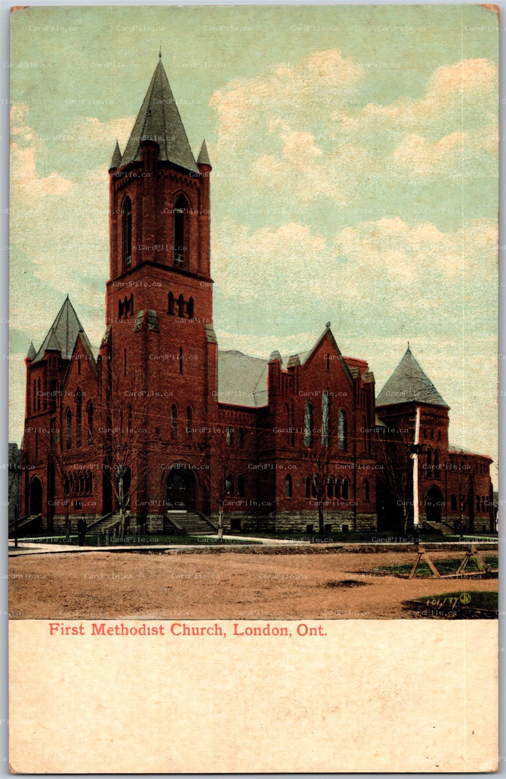 Postcard London Ontario c1910s First Methodist Church Middlesex County