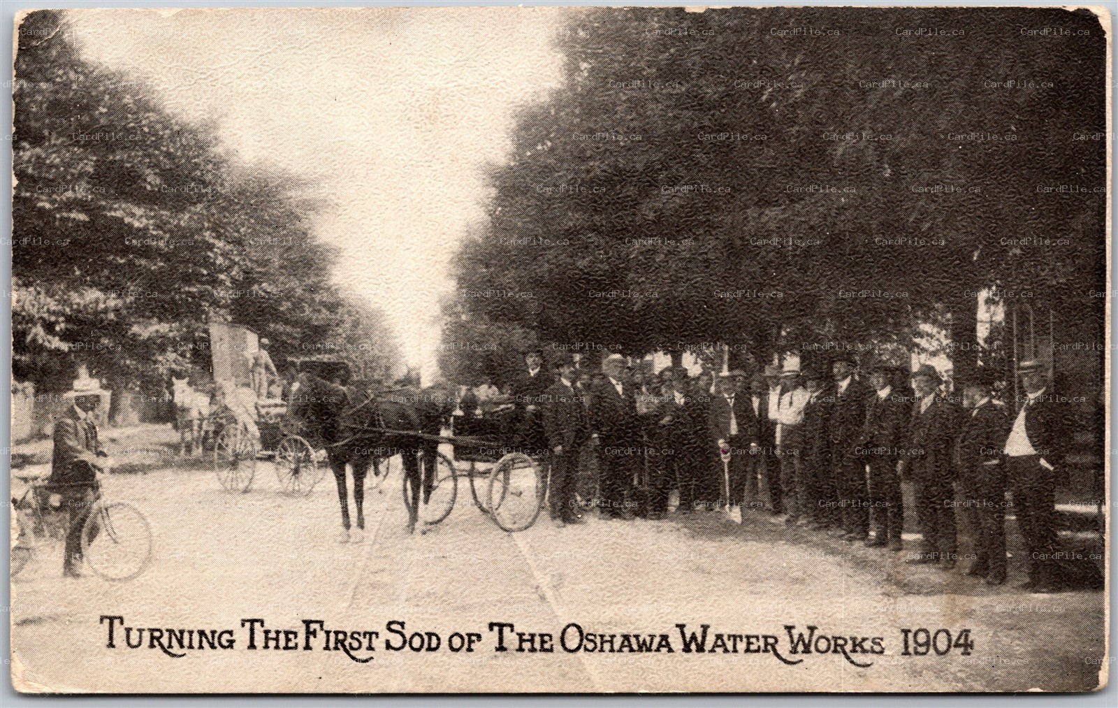 Postcard Oshawa Ontario Turning The First Sod of The Oshawa Water Works 1904