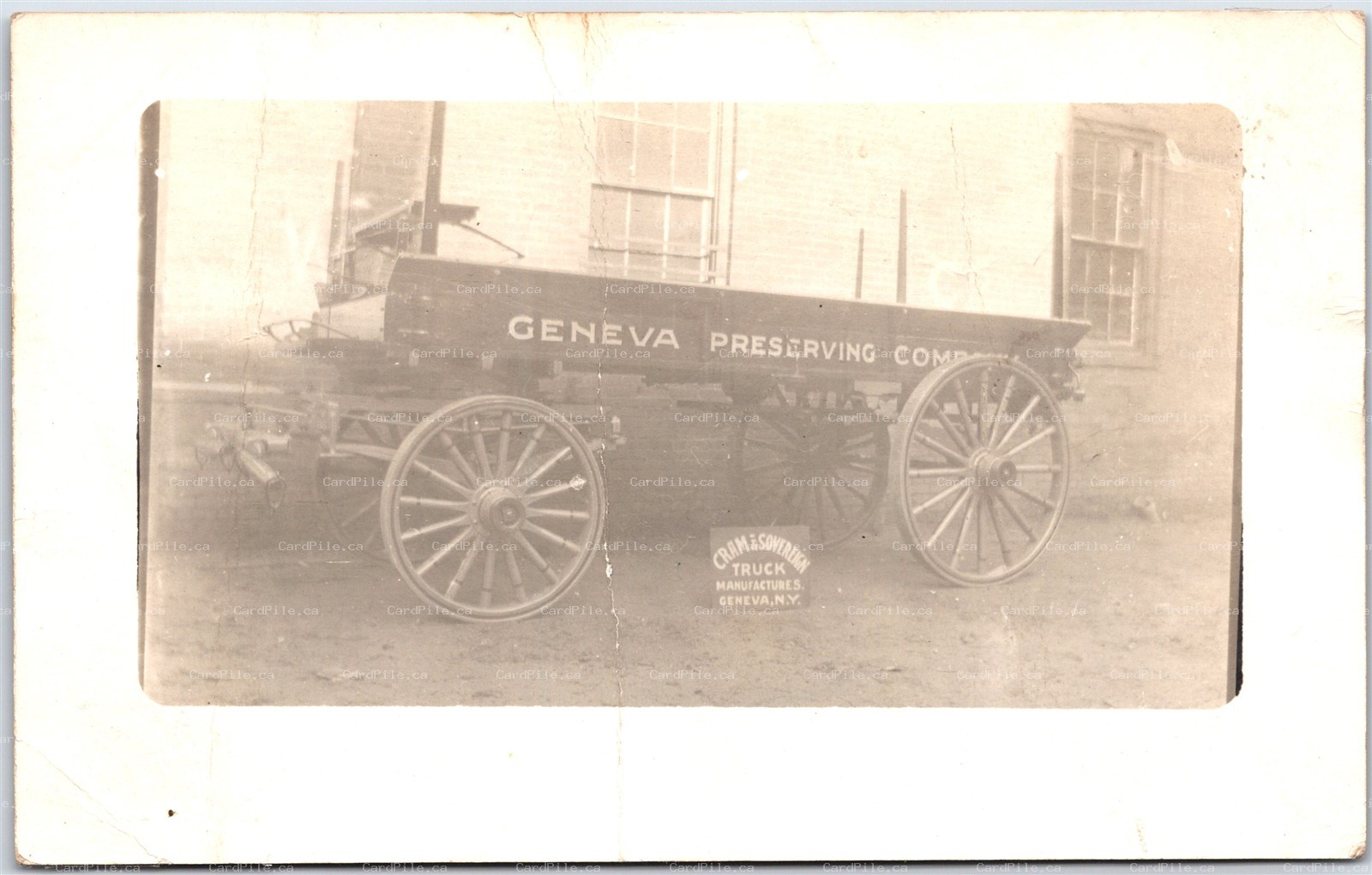 RPPC c1910s New York Geneva Preserving Company Frank Cram & Soverign Truck Mfrs.