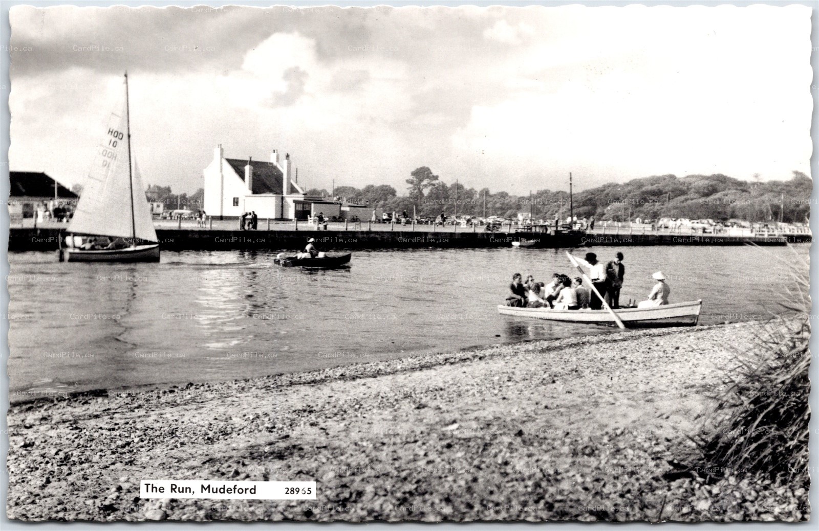 Postcard RPPC c1963 Mudeford United Kingdom The Run Boats Dorset