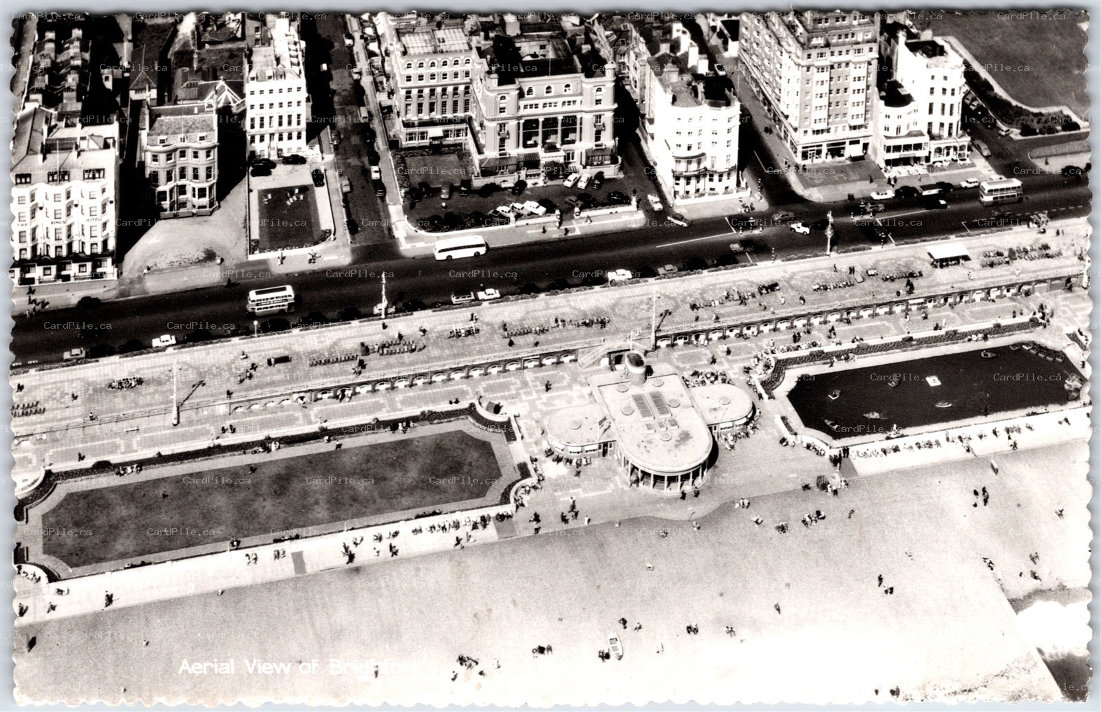 Postcard RPPC United Kingdom Brighton Aerial View Beach