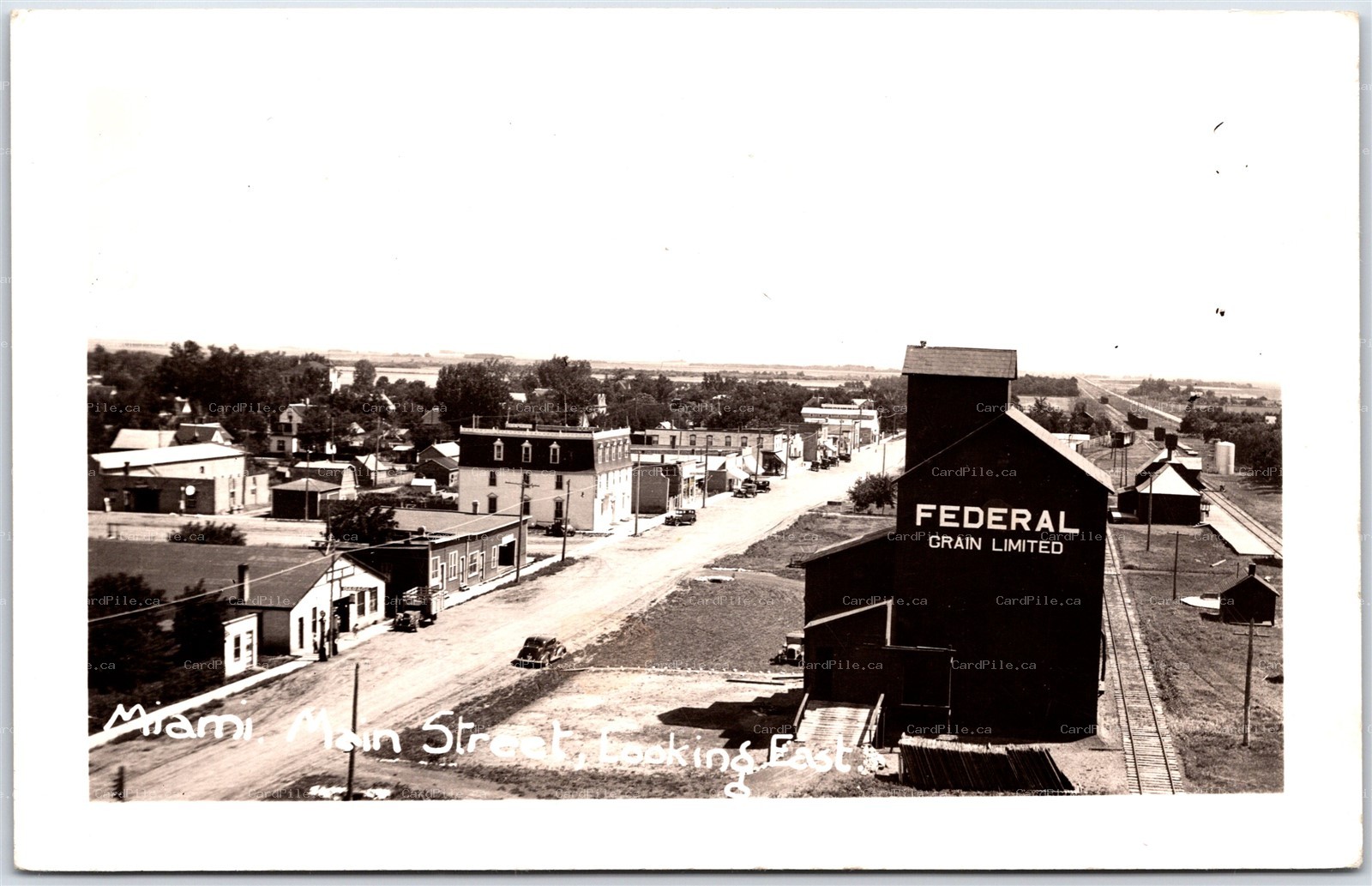 RPPC Miami Manitoba Main Street Looking East Federal Grain Ltd Railroad Station